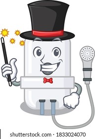 A gorgeous smart Magician of electric water heater cartoon design style