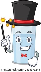 A gorgeous smart Magician of glass of water cartoon design style. Vector illustration