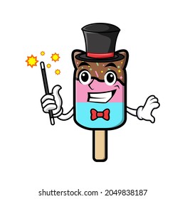 A gorgeous smart magician ice cream cartoon vector image on white background cartoon icon illustration design isolated flat cartoon style