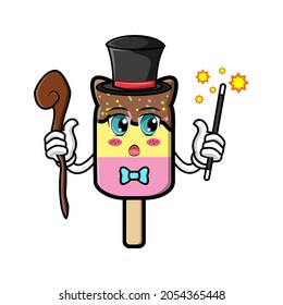 A gorgeous smart magician ice cream cartoon vector image on white background cartoon icon illustration design isolated flat cartoon style