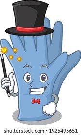 A gorgeous smart Magician of medical gloves cartoon design style