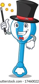 A gorgeous smart Magician of rattle toy cartoon design style