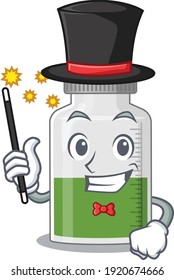 A gorgeous smart Magician of vitamin syrup cartoon design style