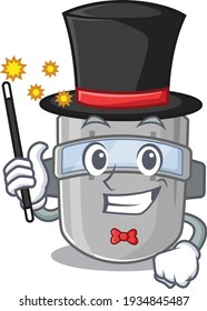 A gorgeous smart Magician of welding mask cartoon design style