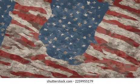 Diseño de impresión de la bandera estadounidense abstracta en color sólido