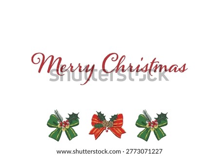 Gorgeous striped ribbon bottom border landscape Christmas card template
