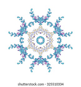 Gorgeous symmetrical patchwork pattern. Colorful floral ornament tiles. For different design uses, as wallpaper, pattern fills, web page background, surface textures for print and dalle production.