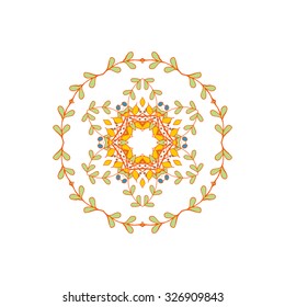 Gorgeous symmetrical patchwork pattern. Colorful floral ornament tiles. For different design uses, as wallpaper, pattern fills, web page background, surface textures for print and dalle production.