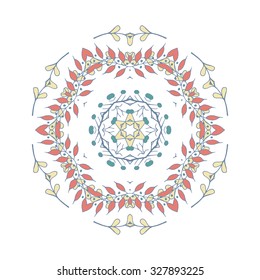 Gorgeous symmetrical patchwork pattern. Colorful floral ornament tiles. For different design uses, as wallpaper, pattern fills, web page background, surface textures for print and dalle production.