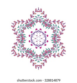 Gorgeous symmetrical patchwork pattern. Colorful floral ornament tiles. For different design uses, as wallpaper, pattern fills, web page background, surface textures for print and dalle production.
