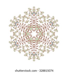 Gorgeous symmetrical patchwork pattern. Colorful floral ornament tiles. For different design uses, as wallpaper, pattern fills, web page background, surface textures for print and dalle production.