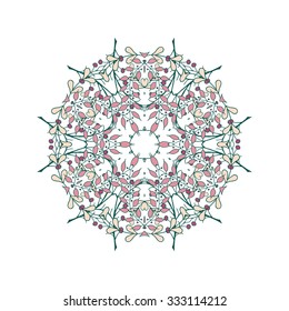 Gorgeous symmetrical patchwork pattern. Colorful floral ornament tiles. For different design uses, as wallpaper, pattern fills, web page background, surface textures for print and daily production.