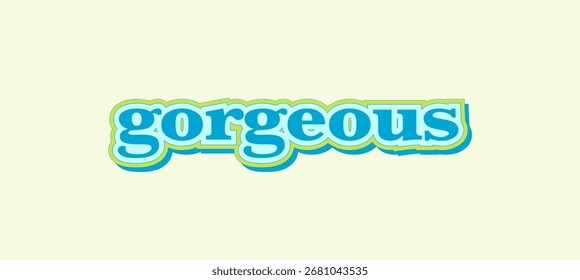 gorgeous text message typography word in fresh pop style, cool tone with baby blue and lime green