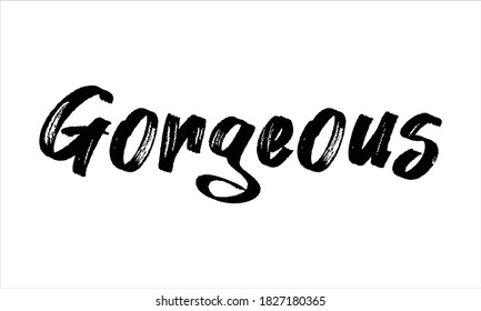 Magnífica tipografía Mano dibujada Pincel Texto negro letras palabras y frase aisladas en el fondo blanco
