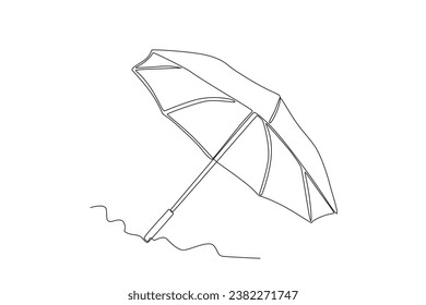 A gorgeous umbrella for summer. Umbrella one-line drawing