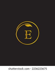 A gorgeous and unique natural ornamental letter type E vector logo template