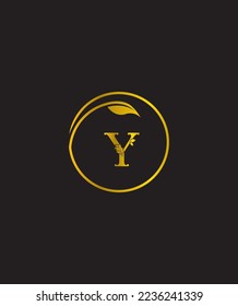 A gorgeous and unique natural ornamental letter type Y vector logo template