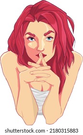 a gorgeous vector of a beautiful red haired woman