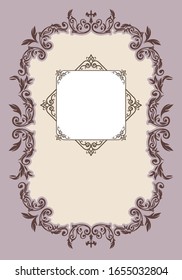Gorgeous vintage antique ornament border, cover template, calligraphic illustrations, vector data.