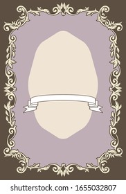 Gorgeous vintage antique ornament border, cover template, calligraphic illustrations, vector data.