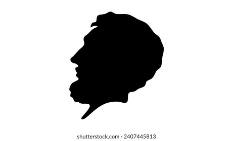 Gorgias Greek philosopher, black isolated silhouette