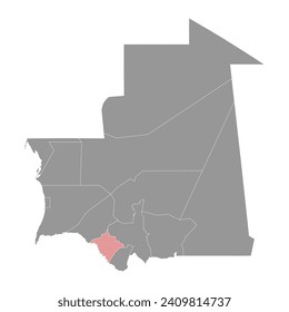 Gorgol region map, administrative division of Mauritania. Vector illustration.