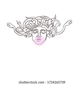 Gorgon Jellyfish Chewing Gum Mythical Creature Stock Vector (Royalty ...