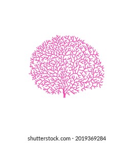 Gorgonian Coral  Cartoon Flat Vector Illustration Isolated