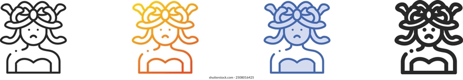 gorgons icon.Thin Linear, Gradient, Blue Stroke and bold Style Design Isolated On White Background