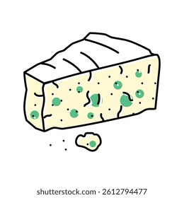 gorgonzola cheese food slice color icon vector. gorgonzola cheese food slice sign. isolated symbol illustration