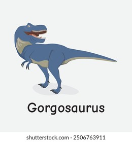 Gorgosaurus Dinosaur Vector Illustration with Sharp Teeth