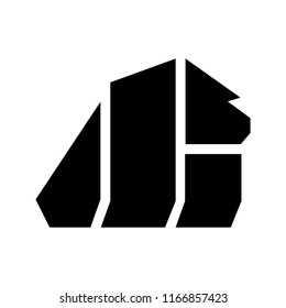 Gorila abstract illustration logo vector.Muscle Monkey
