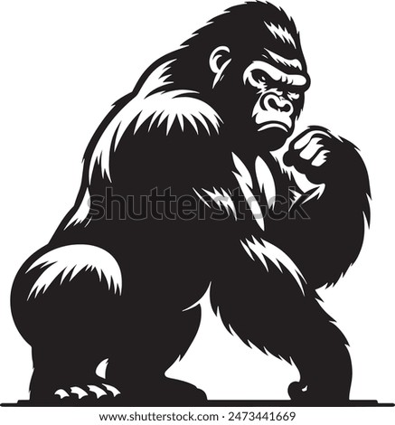 gorila silhoutte vector art illustration.