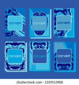 Gorilla abstract cover. Design template cover, poster, brochure set. Retro style. A4 format. EPS 10 vector