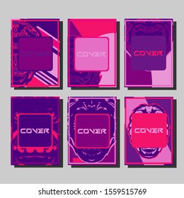 Gorilla abstract cover. Design template cover, poster, brochure set. Retro style. A4 format. EPS 10 vector
