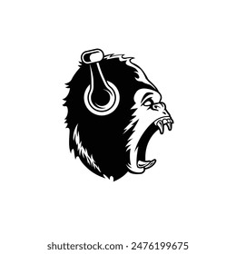 gorilla abstract logo modern style