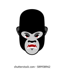 Gorilla angry Emoji. Monkey Evil emotion isolated

