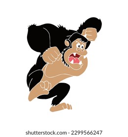 Gorilla animal cartoon. Vector image