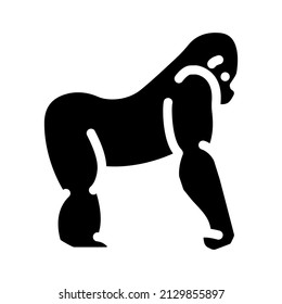 gorilla animal glyph icon vector. gorilla animal sign. isolated contour symbol black illustration