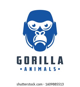 gorilla animal head logo design