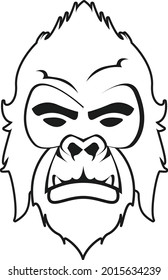 Arte vectorial de cabeza de animal de gorila e ilustración