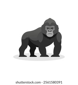 Gorilla animal isolated flat vector illustration on white background