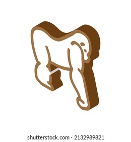 gorilla animal isometric icon vector. gorilla animal sign. isolated symbol illustration