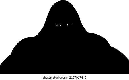 vector de gorila, silueta blanca y negra