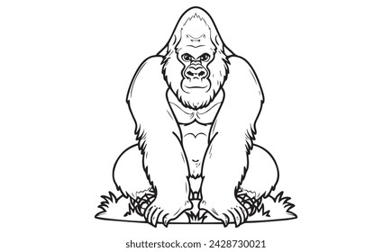 Gorilla Animals Coloring Pages Book Worksheet