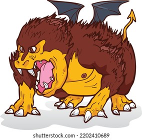 Gorilla Ape Dragon Monster Beast Color Vector Illustration