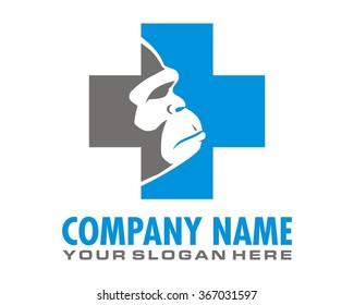 gorilla ape primate monkey chimpanzee medical logo