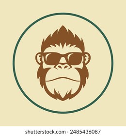 Gorilla aplicable trendy icon hermosa Ilustración vectorial abstracta arte colorido diseño