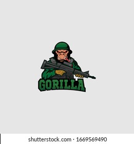 Logotipo vectorial del ejército de gorilas 10