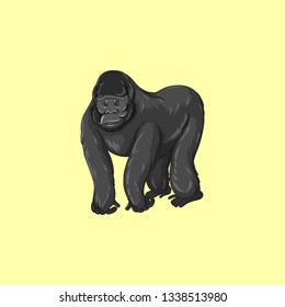 gorilla artwork in yellow background 